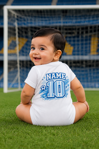 New Born & Baby clothing | Little Argentina Champion Romper with Customized Baby Name Printed | Soft Cotton