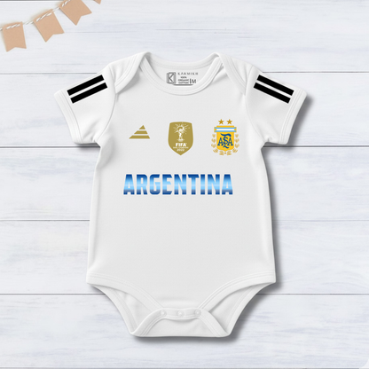 New Born & Baby clothing | Argentina Football Fan Baby Onesie with Customized Baby Name Printed | Soft Cotton