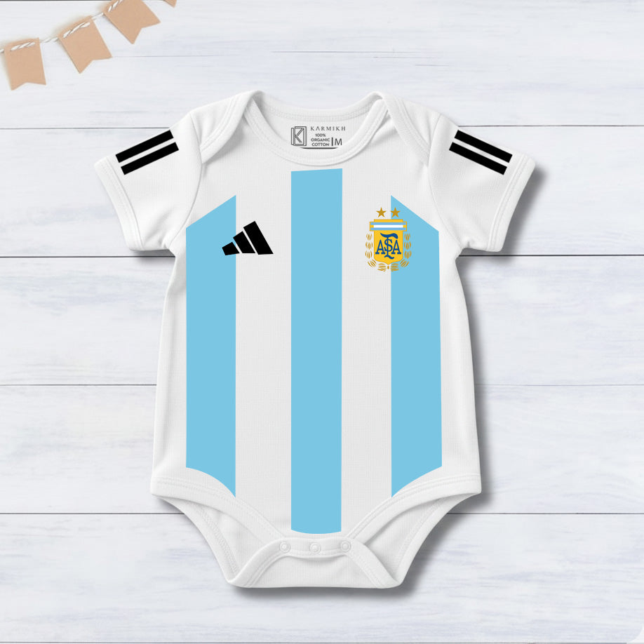 New Born & Baby clothing | Messi Football Fan Baby Romper with Customized Baby Name Printed | Soft Cotton