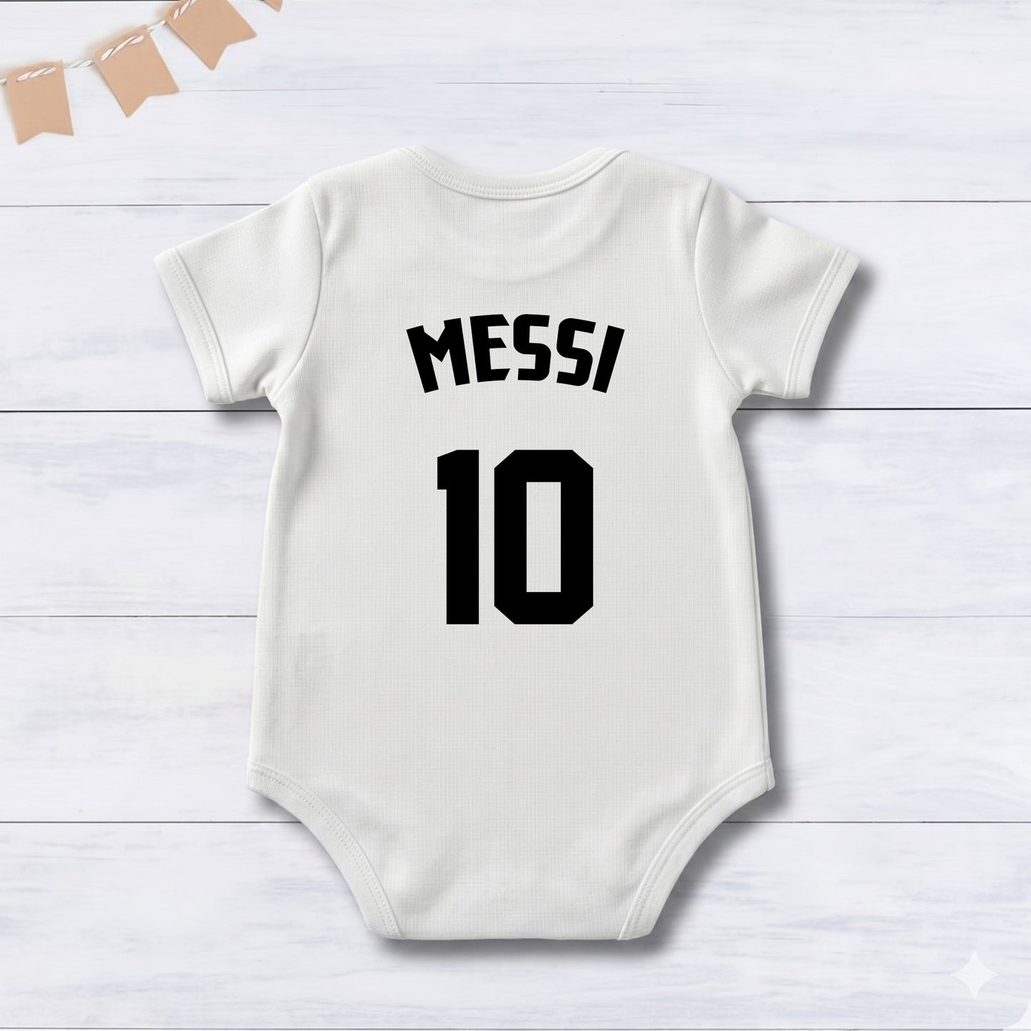 New Born & Baby clothing | Messi Football Fan Baby Romper with Customized Baby Name Printed | Soft Cotton
