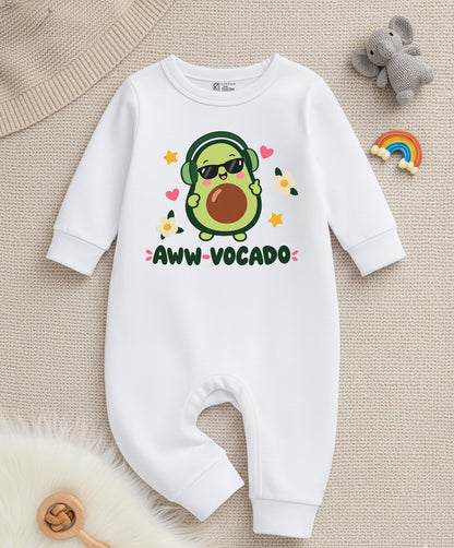 Karmikh Baby Romper | Karmikh Aww-vocado Baby Romper 🥑 | White Full Romper