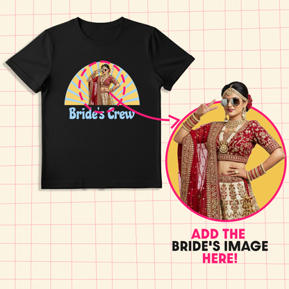 Brides Crew With Customized Brides Photo  _  Black T-Shirt For Men