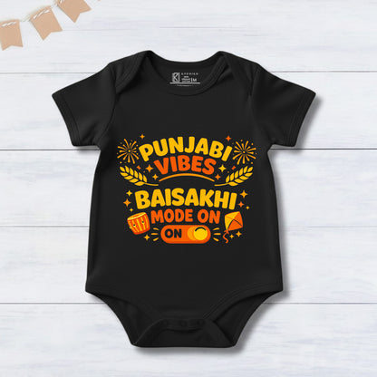 New Born & Baby Clothing | Punjabi Vibes Baisakhi Mone On With Customized Baby Name | Soft Cotton
