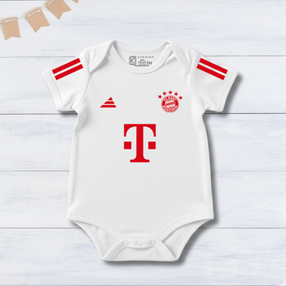 New Born & Baby clothing | White Football Jersey Inspired Inspired Photoshoot Outfit for Baby with Customized Baby Name Printed | Soft Cotton