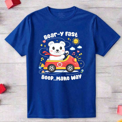 Bear-y Fast Beep.. Printed Kid's T-Shirt