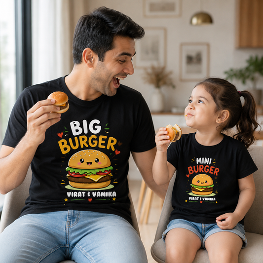 New Born & Baby Clothing | Big & Mini Dad & Daughter Ever Duo Father & Daughter Twinning Black Sets | Soft T-shirt