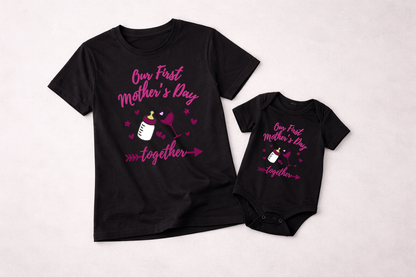 First Mother's day _wine & bottle _black _New