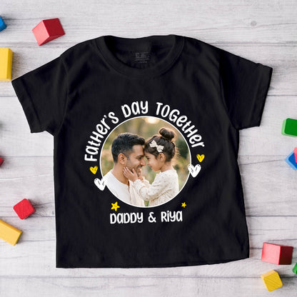 New Born & Baby Clothing | Fathers Day Together Daughter Customized Image & Name Black T-shirt | Soft T-shirt