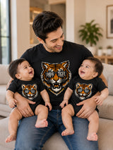 New Born & Baby Clothing | Our First Father's Day Together Tiger Twin Baby Sets T-shirt and onesie With Custom Baby Name | Soft T-shirt