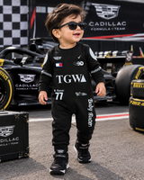 New Born & Baby clothing | Little Racer – Personalized Racing Romper with Customized Baby Name Printed | Soft Black Full Romper Cotton