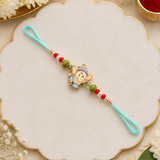 Elegant Floral Ganesh Pearl Rakhi