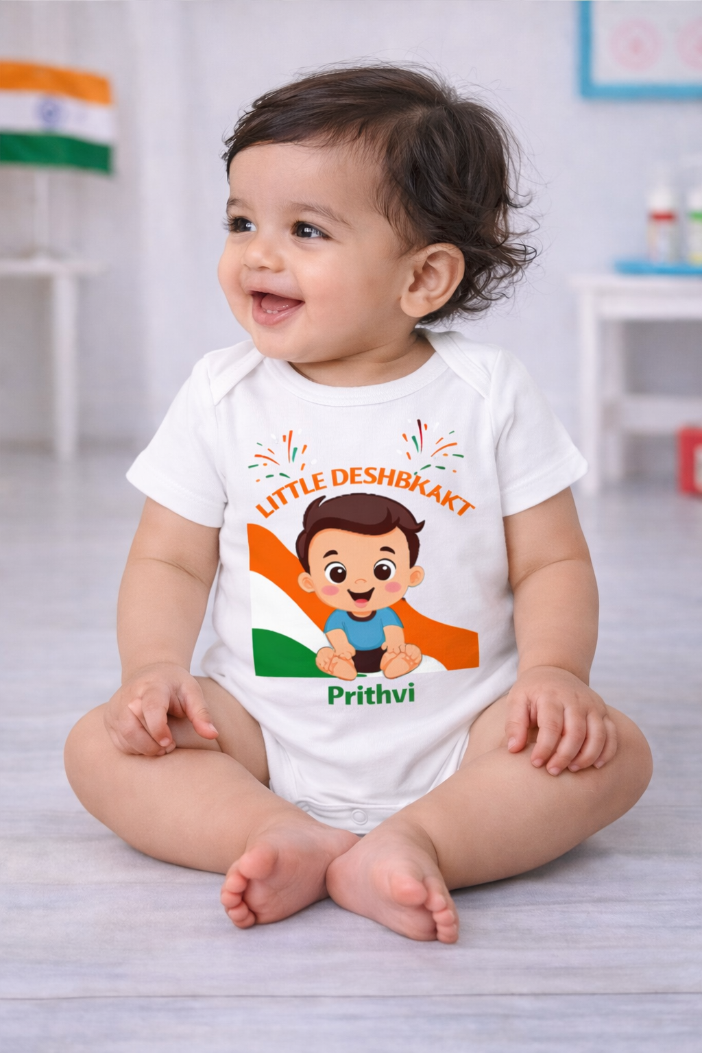 New Born & Baby Clothing | Little DeshBhakt Customized Baby Name | Soft Cotton Romper