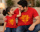 New Born & Baby Clothing | Super Dad Side Kick Twinning Sets T-shirt | Soft Cotton