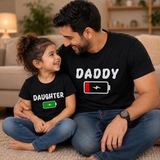 New Born & Baby Clothing | Daddy Daughter Twinning Sets Black T-shirt | Soft Cotton