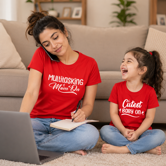 Mother Daughter twinning - Multitasking mom & cutest baby