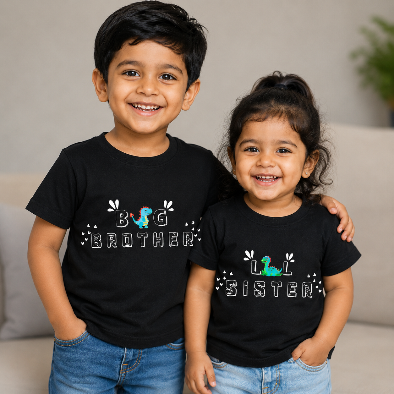 Combo pack of Big Brother, Little Sister_ Black Tees