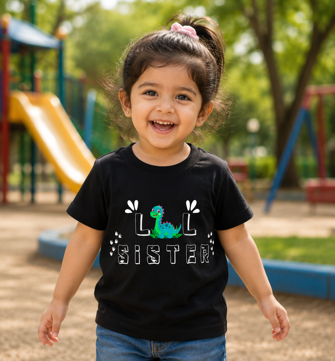 Little Sister_ Black tee