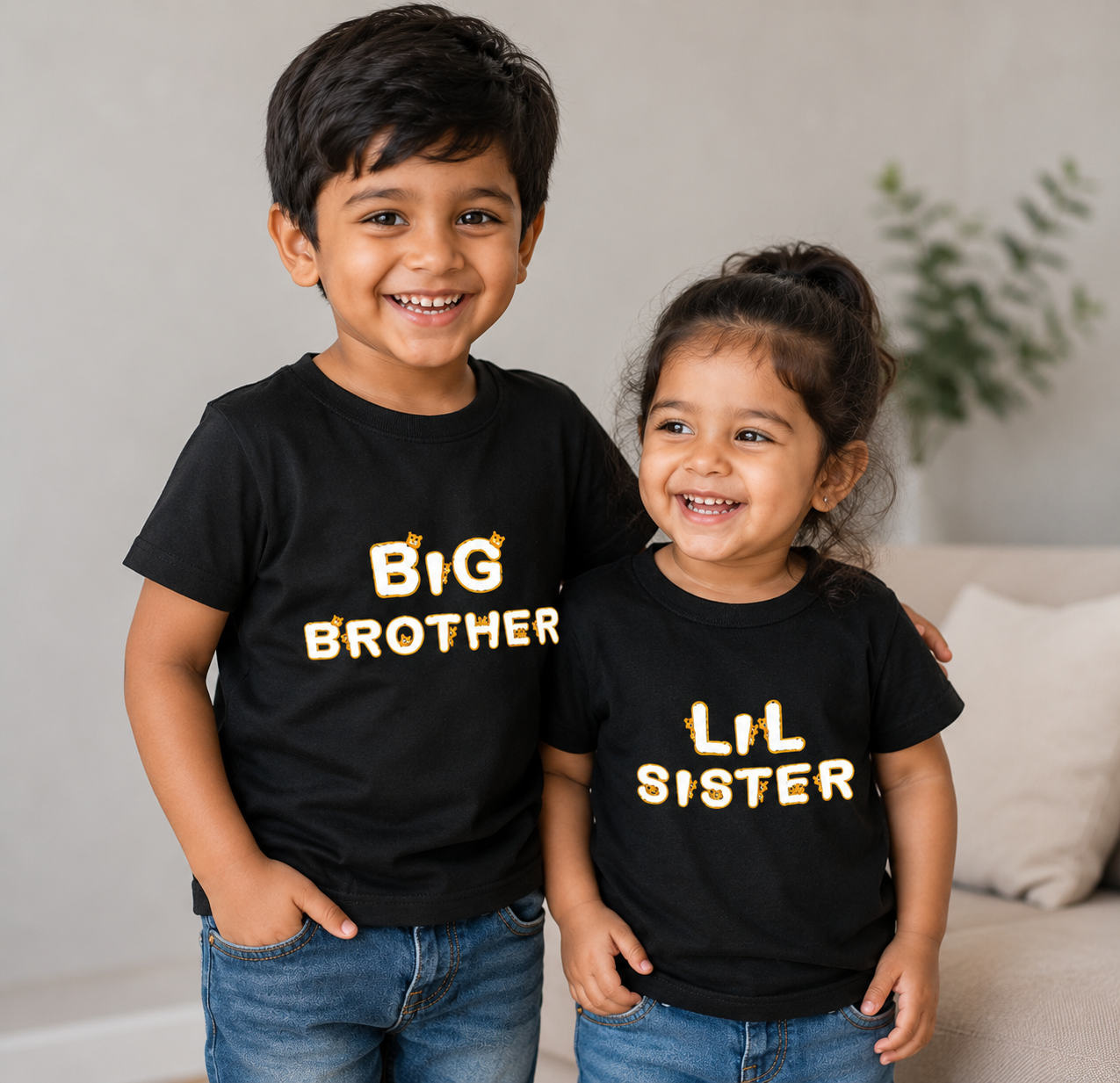 Combo pack of Big Brother, Little Sister_ Black Tees