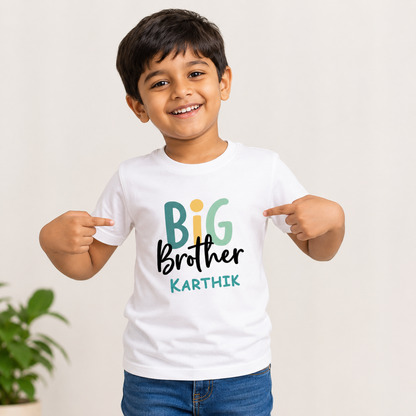 Big Brother customised with name _ White tee