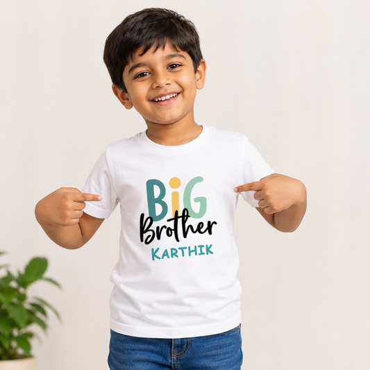 Big Brother customised with name _ White tee
