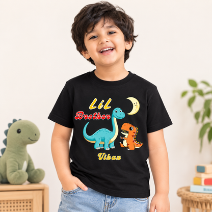 Little Brother customised with name _ Black tee