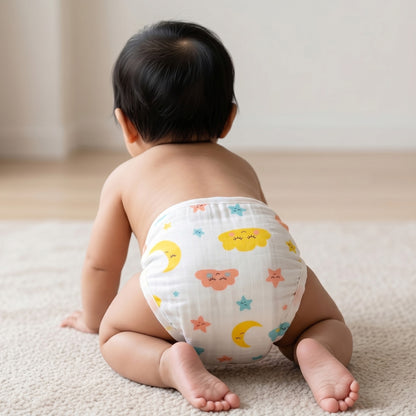New Born & Baby Clothing | Muslin Baby Bottom Wear Dress (0-3 Months) Combo1 Cute Print | Soft Cotton
