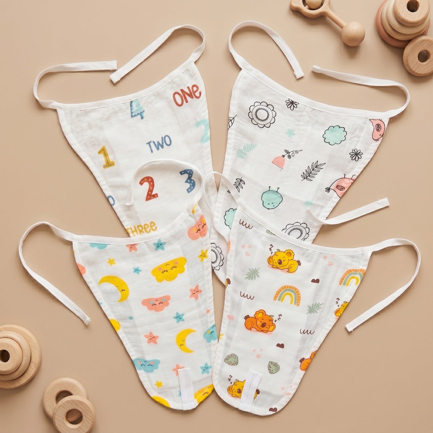 New Born & Baby Clothing | Muslin Baby Bottom Wear Dress (0-3 Months) Combo1 Cute Print | Soft Cotton