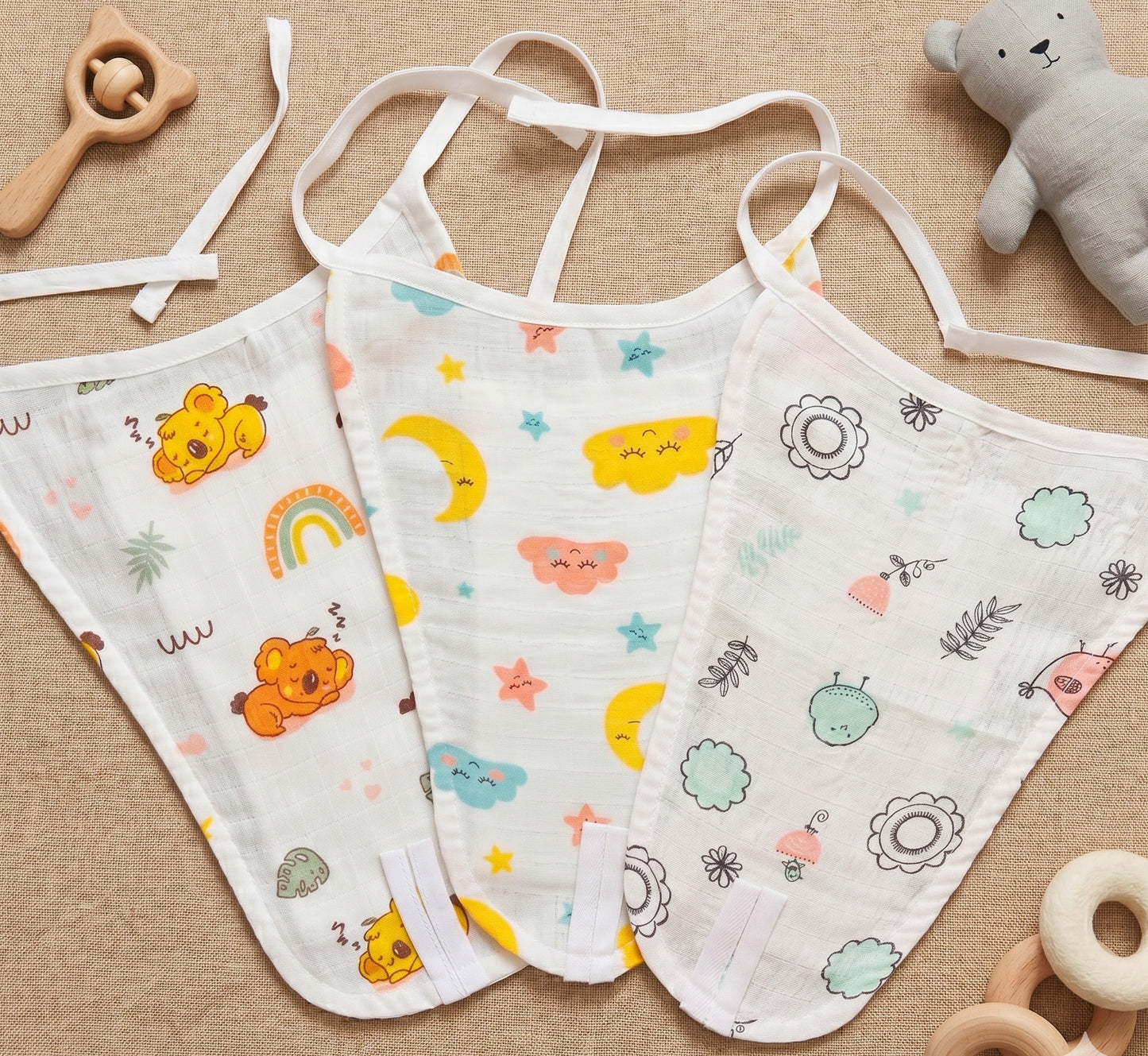 New Born & Baby Clothing | Muslin Baby Bottom Wear Dress (0-3 Months) Combo4 Cute Print | Soft Cotton