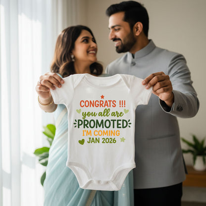 Congrats !! You All Are PROMOTED I'm Coming Jan 2026 ..! infant onesie_ White