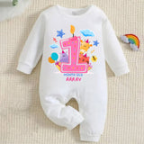 1 Month White Full Romper Candle Design