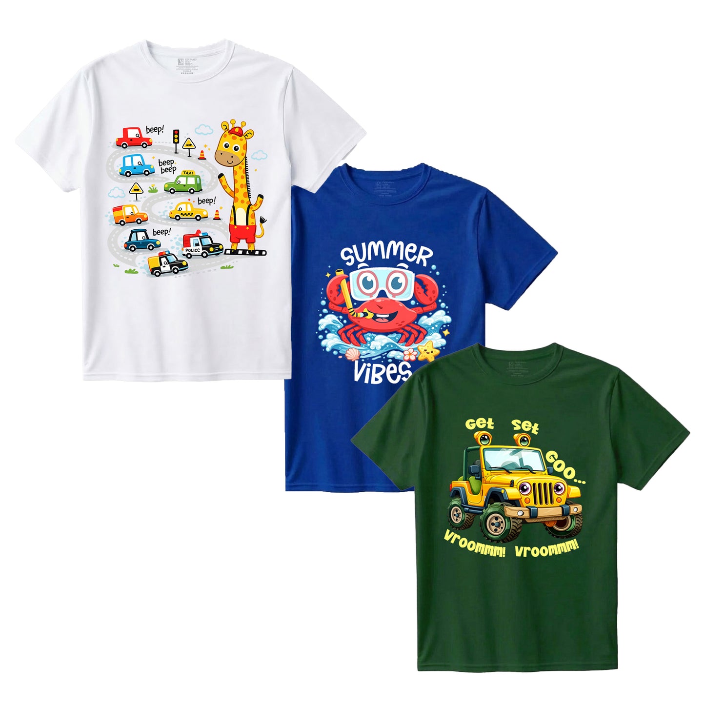 Kids Combo9 3 Graphic T-shirts | Soft Cotton