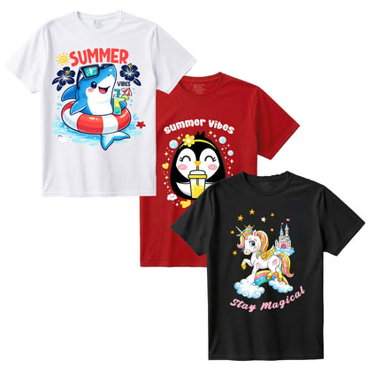 Kids Combo3 3 Graphic T-shirts | Soft Cotton