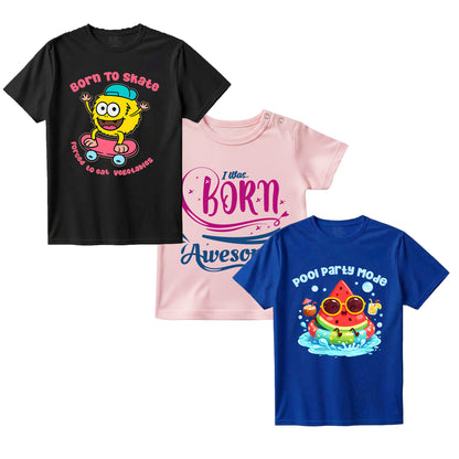 Kids Combo5 3 Graphic T-shirts | Soft Cotton