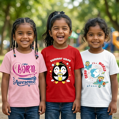 Kids Combo6 3 Graphic T-shirts | Soft Cotton