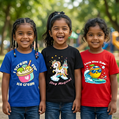 Kids Combo7 3 Graphic T-shirts | Soft Cotton