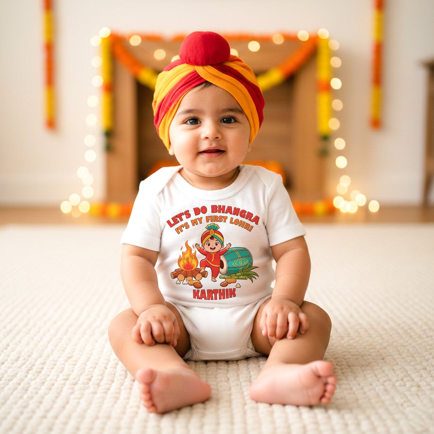 baby first lohri bhangra dress