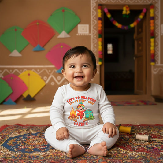 baby first lohri bhangra romper