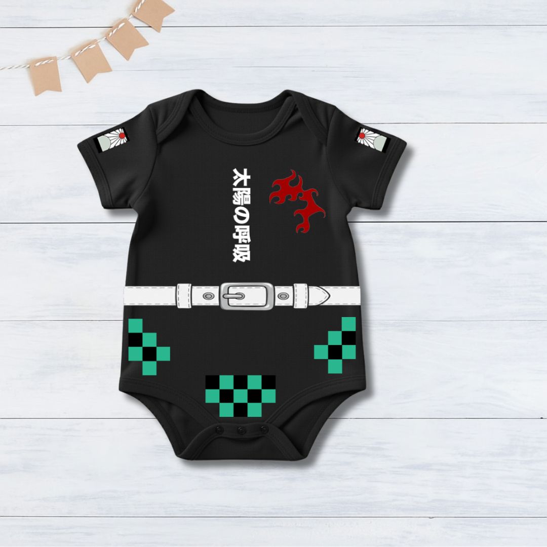 Baby Sun-Samurai Anime inspired Baby Bodysuit _ Black Bodysuit