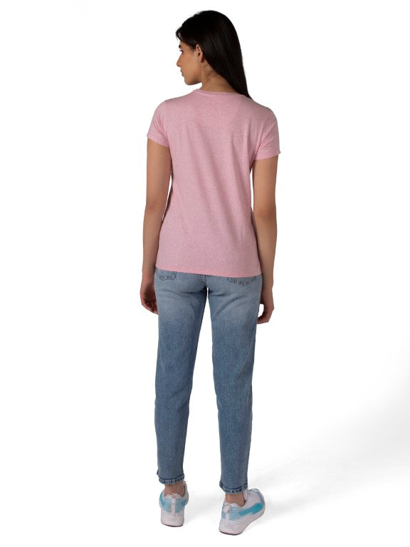 Women Round Neck Premium Organic Cotton ECO Tee Pink