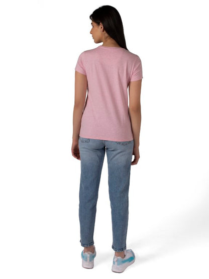 Women Round Neck Premium Organic Cotton ECO Tee Pink