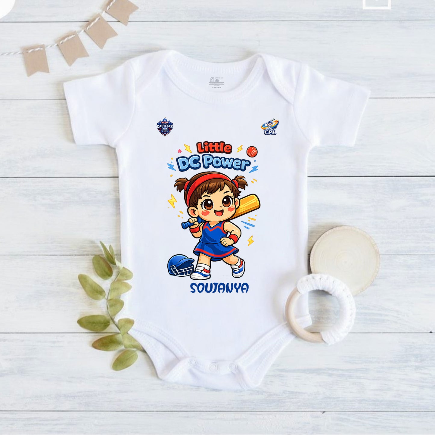 New Born & Baby Clothing |Little DC Power With Customized Baby Name | Soft Cotton