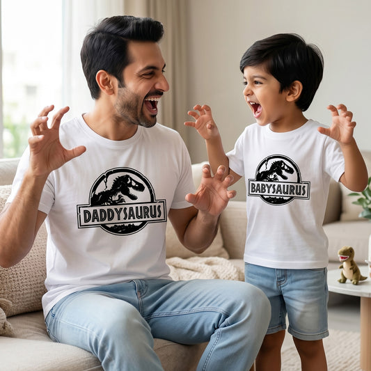 New Born & Baby Clothing | DaddySaurus & BabySaurus | Soft Daddy Son Twinning T-shirt