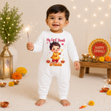 My First Diwali With Customized Baby Name 6 _ Full White Romper