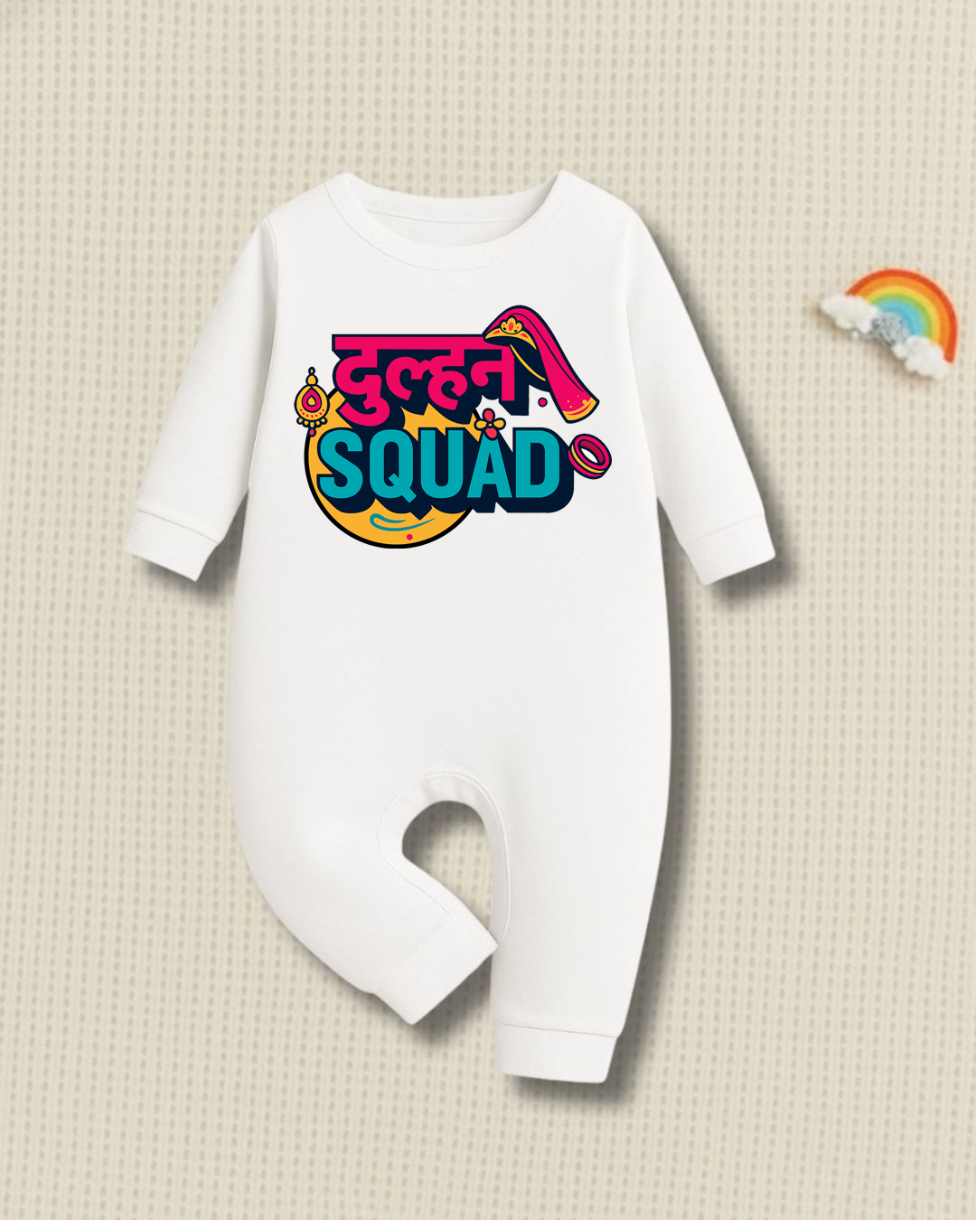 दुल्हन SQUAD  _ White Full Romper