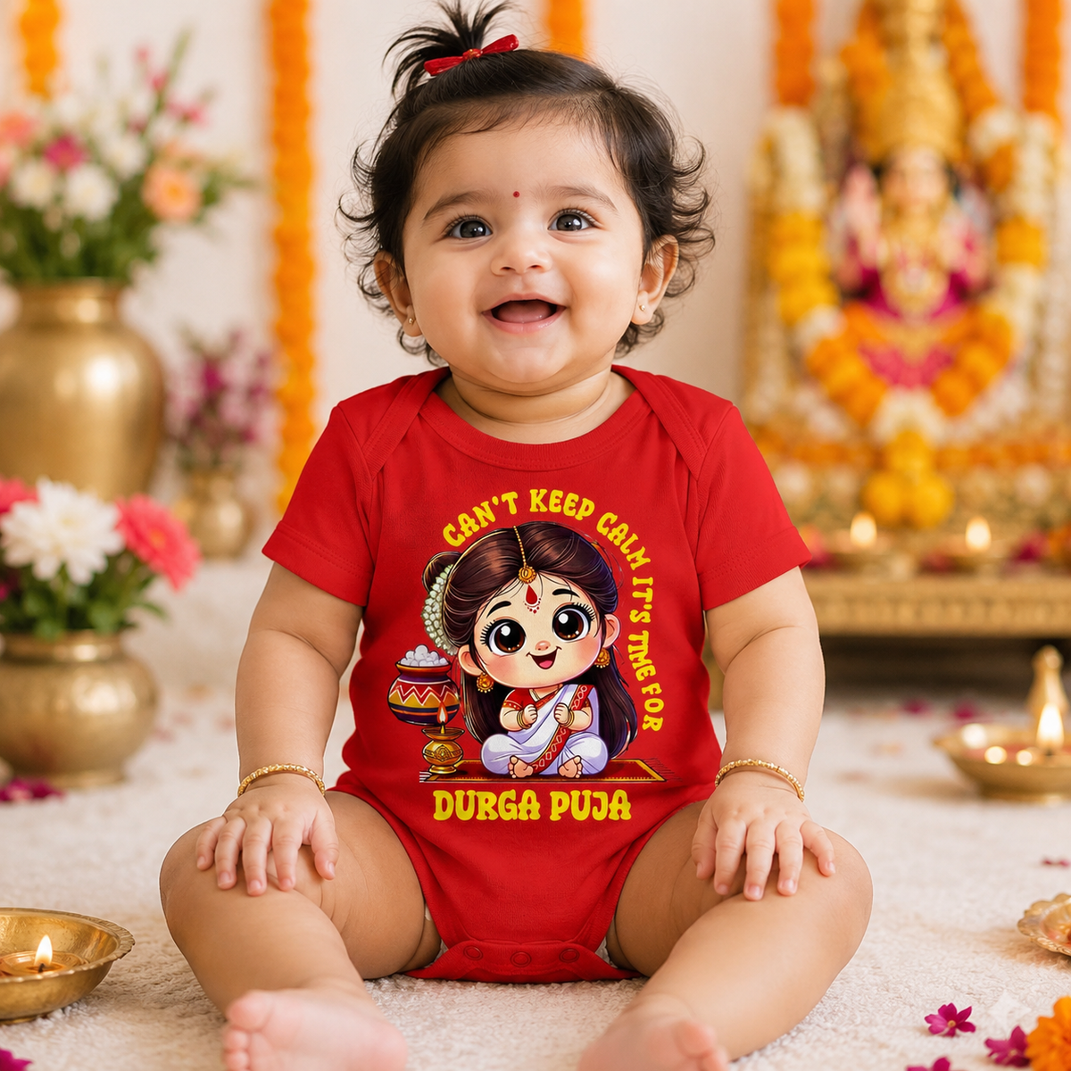 Can't Keep Calm Its Time For Durga Pooja Red