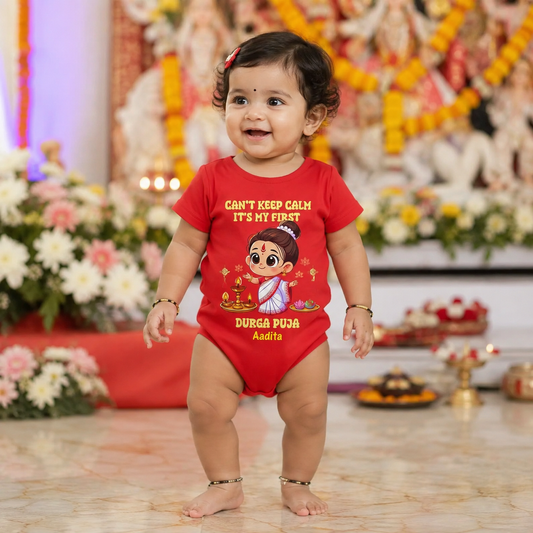 Can't Keep Calm Its Time For Durga Pooja Red With Name