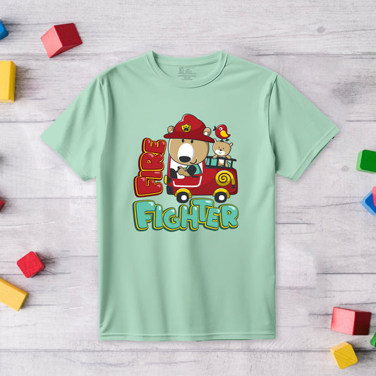 Fire Fighter Kids Printed T-Shirt