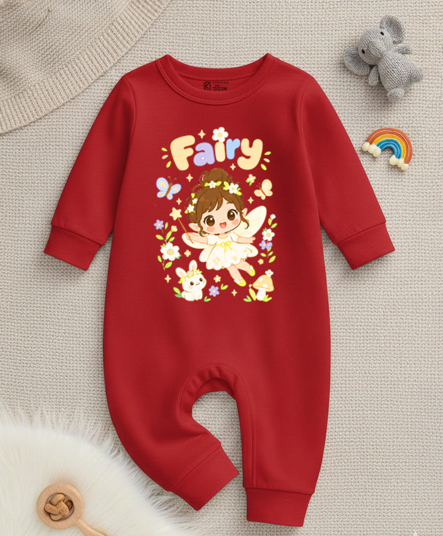 Karmikh Baby Romper | Karmikh Fairy Dreams Baby Romper 🧚🏻‍♀️ | Red  Full Romper