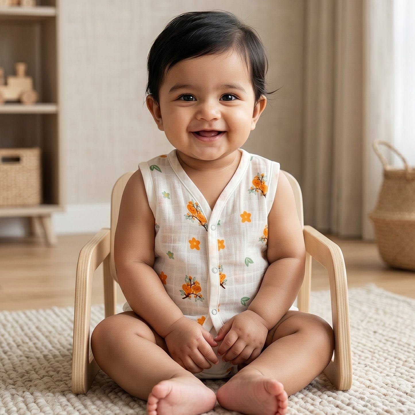 New Born & Baby Clothing | Sleeveless Muslin Baby Dress (0-3 Months) Five Combo Cute Print 2nd Combo | Soft Cotton