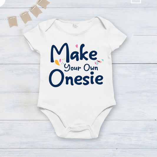 Fully customized infant onesie_ white